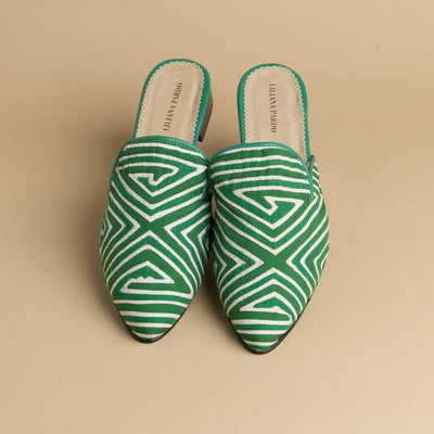 Mola Mules | Green White