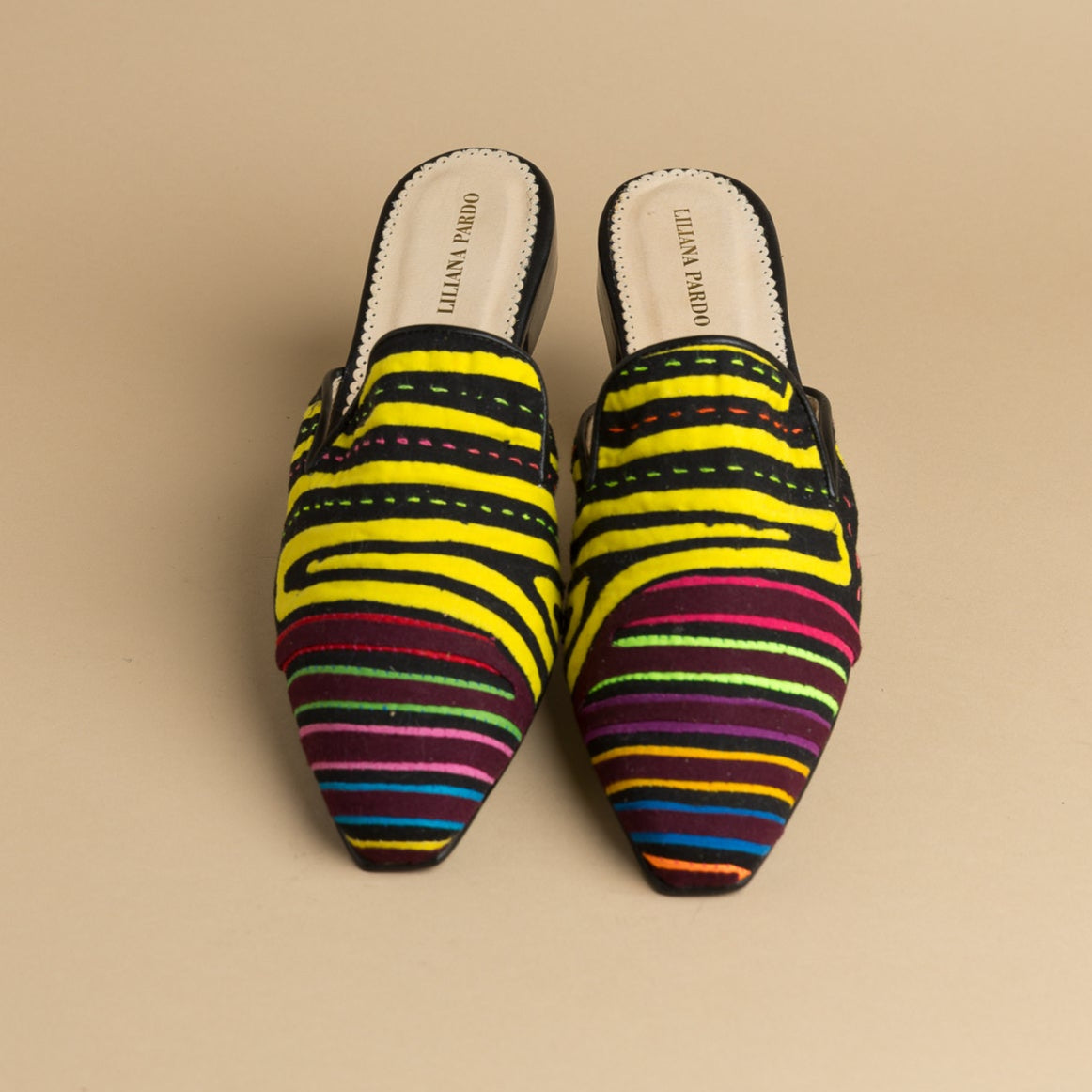 Mola Mules | Black Multicolor