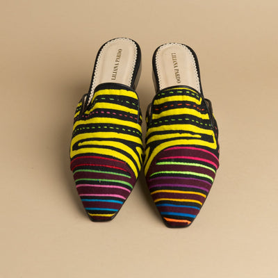 Mola Mules | Black Multicolor