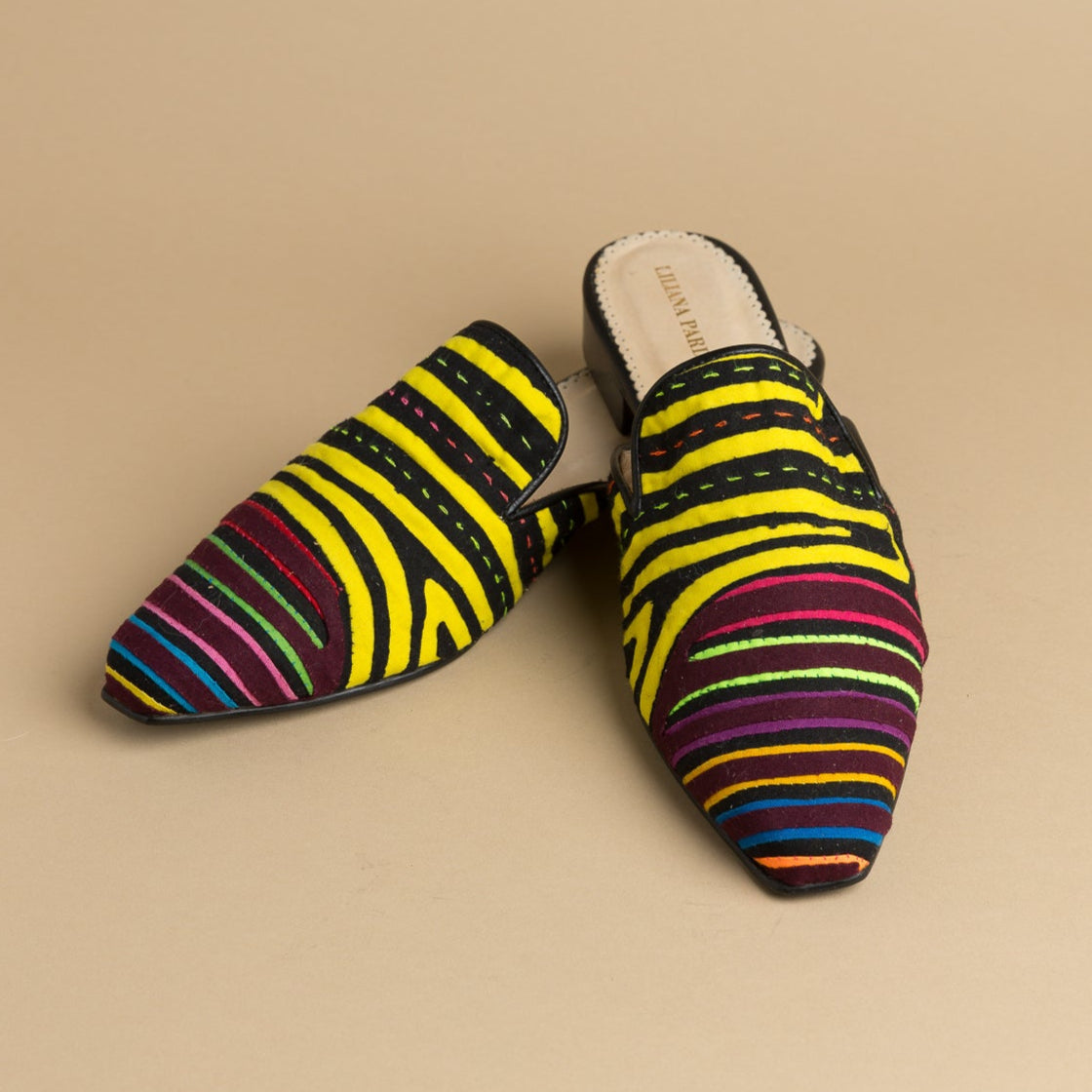 Mola Mules | Black Multicolor