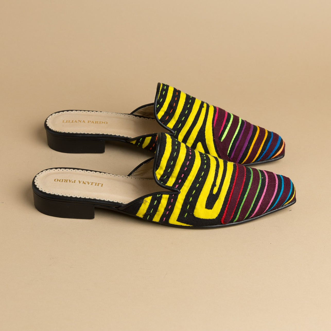 Mola Mules | Black Multicolor