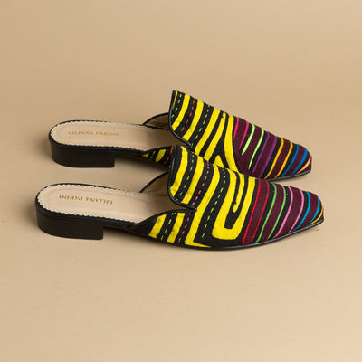 Mola Mules | Black Multicolor
