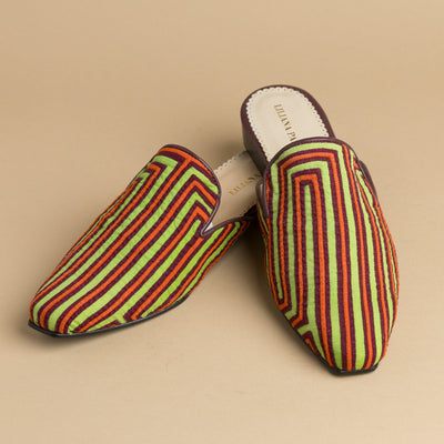 Mola Mules | Green Multicolor
