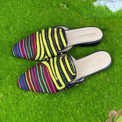 Mola Mules Black Multicolor Size 38 Flat