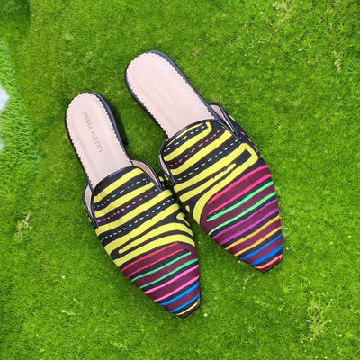 Mola Mules Black Multicolor Size 38 Flat