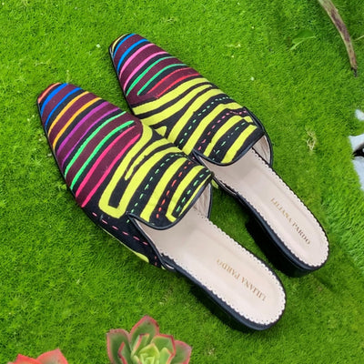 Mola Mules Black Multicolor Size 38 Flat