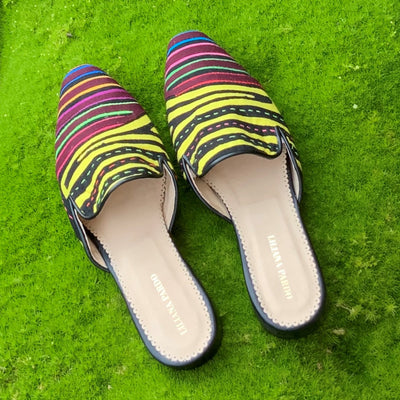 Mola Mules Black Multicolor Size 38 Flat