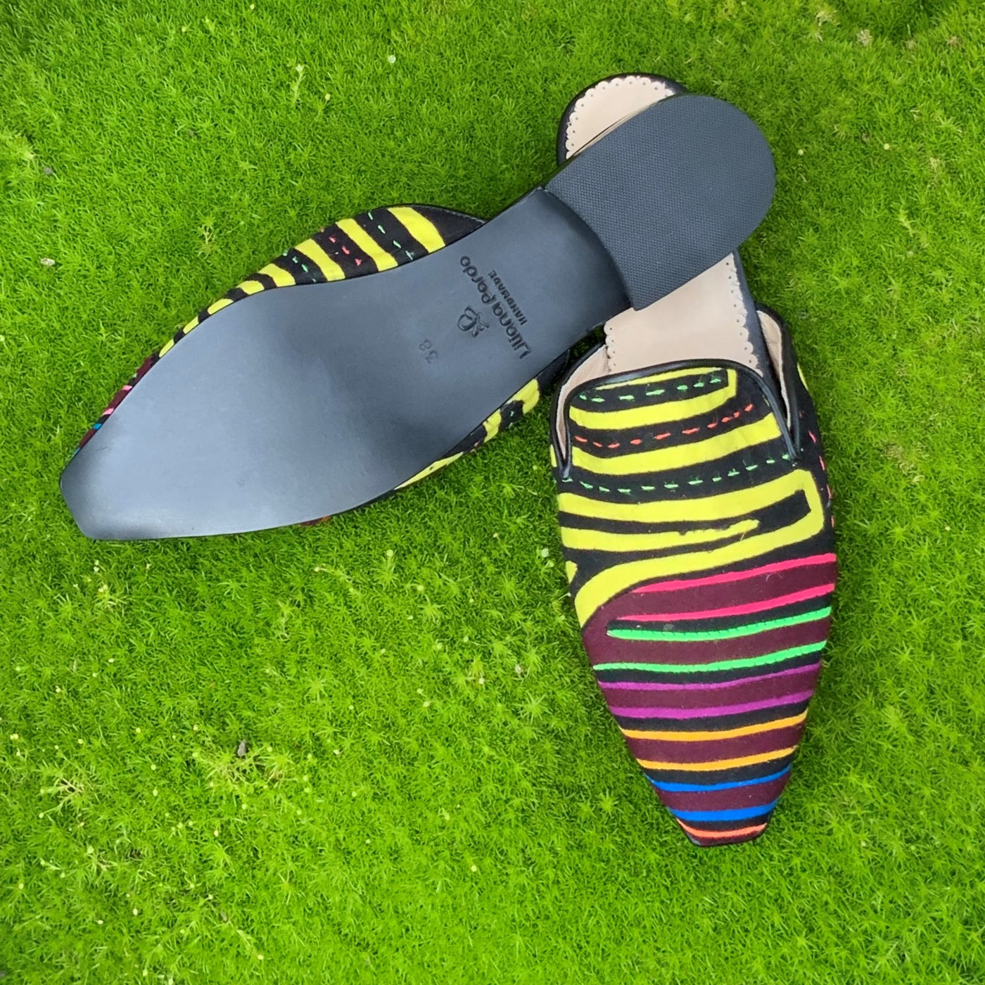 Mola Mules Black Multicolor Size 38 Flat