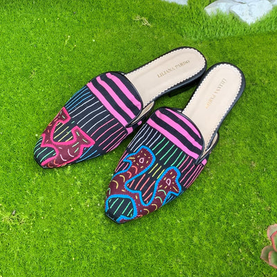 Mola Mules Black Multicolor Size 38 Flat