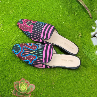Mola Mules Black Multicolor Size 38 Flat