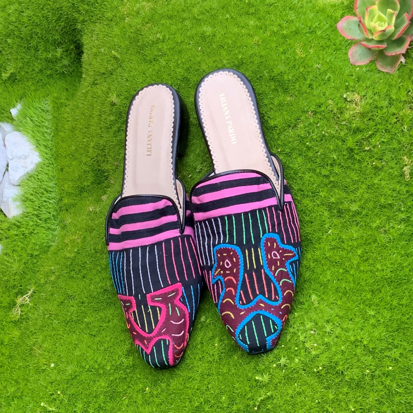 Mola Mules Black Multicolor Size 38 Flat