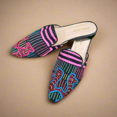 Mola Mules Black Multicolor Size 38 Flat