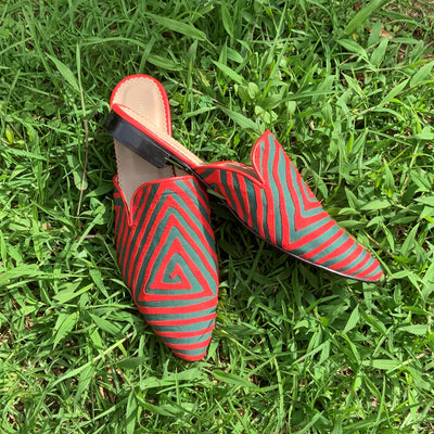 Mola Mules Red & Green Size 42 Flat