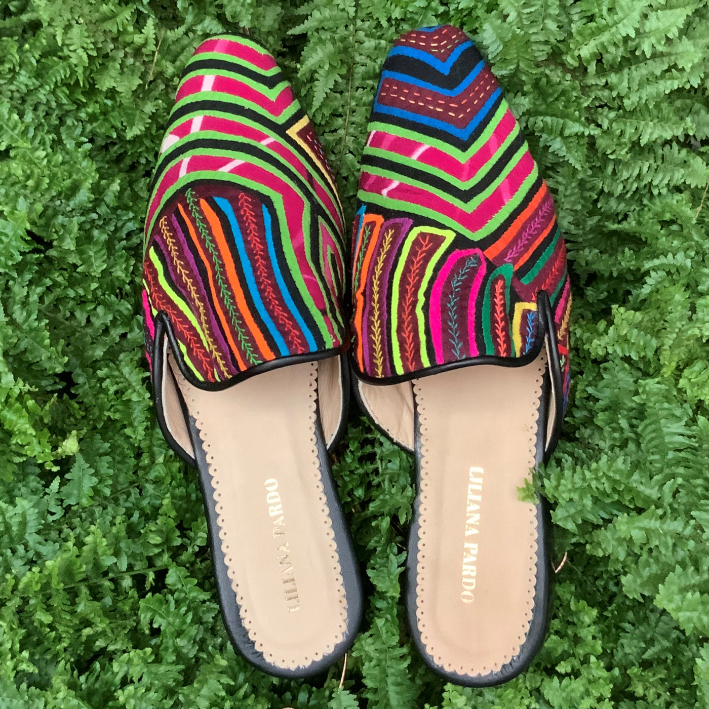 Mola Mules Black Multicolor Size 36 Flat