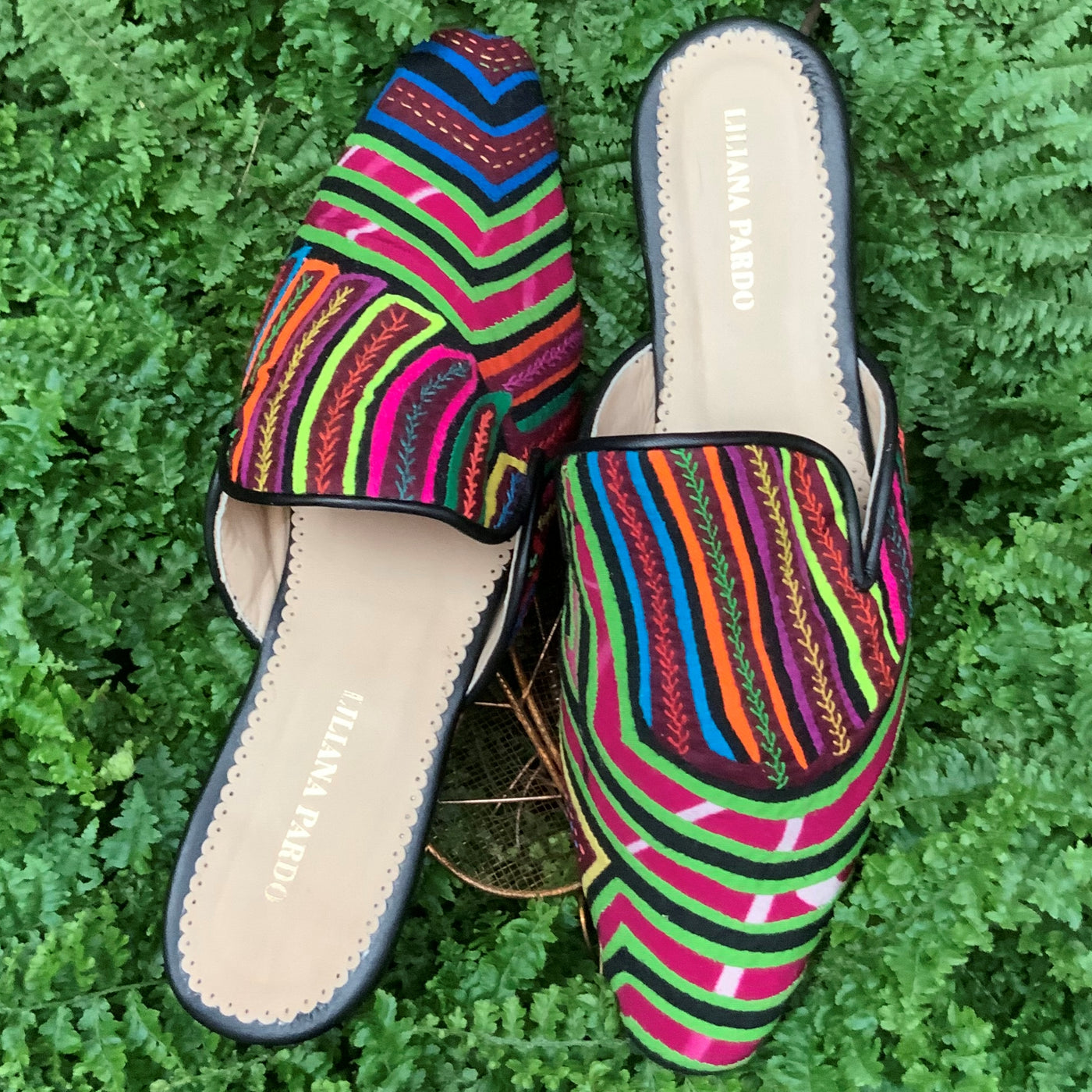Mola Mules Black Multicolor Size 36 Flat