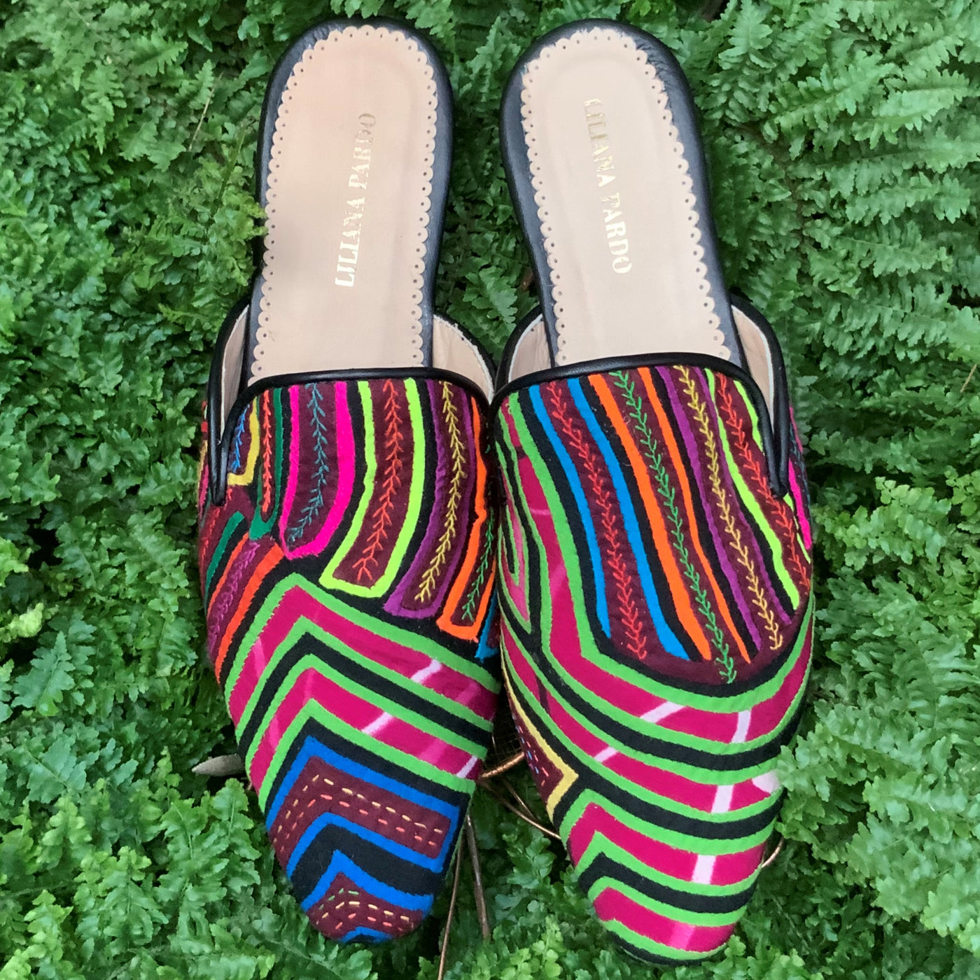 Mola Mules Black Multicolor Size 36 Flat