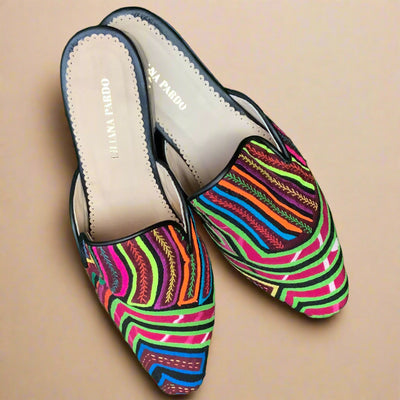 Mola Mules Black Multicolor Size 36 Flat