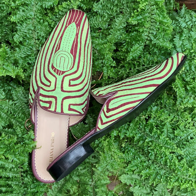 Mola Mules Wine Green Size 39 Flat