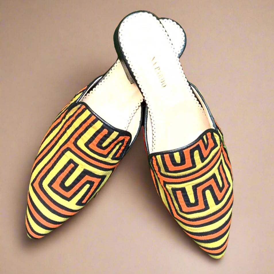 Mola Mule Orange Dark Yellow Size 39 Low Heeled