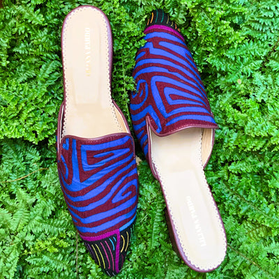 Mola Mule Wine Blue Size 40W Low Heeled