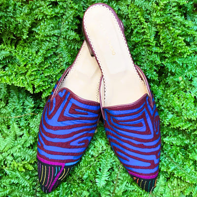 Mola Mule Wine Blue Size 40W Low Heeled