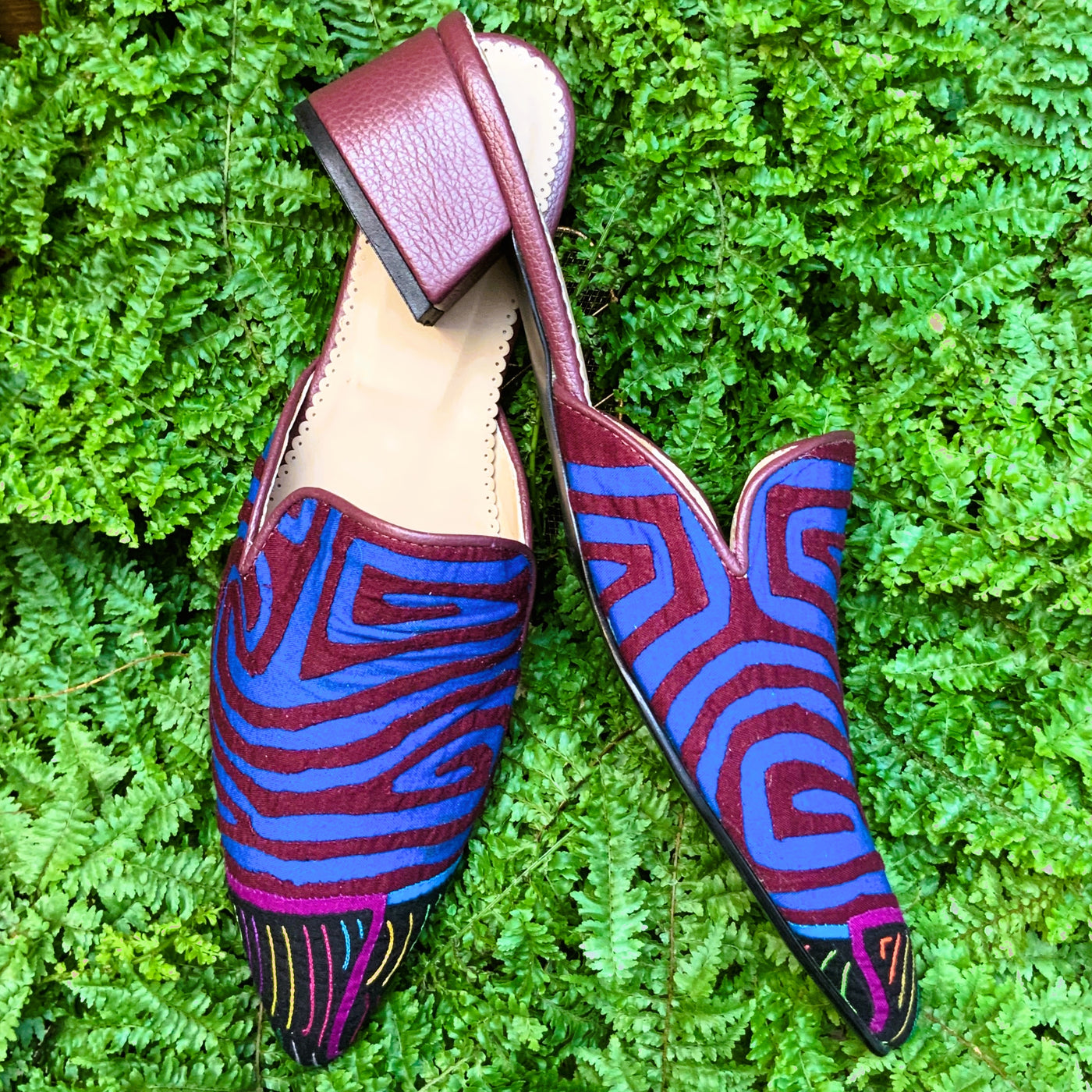 Mola Mule Wine Blue Size 40W Low Heeled