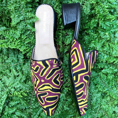 Mola Mule Black Wine Hearts Size 40 Low Heeled