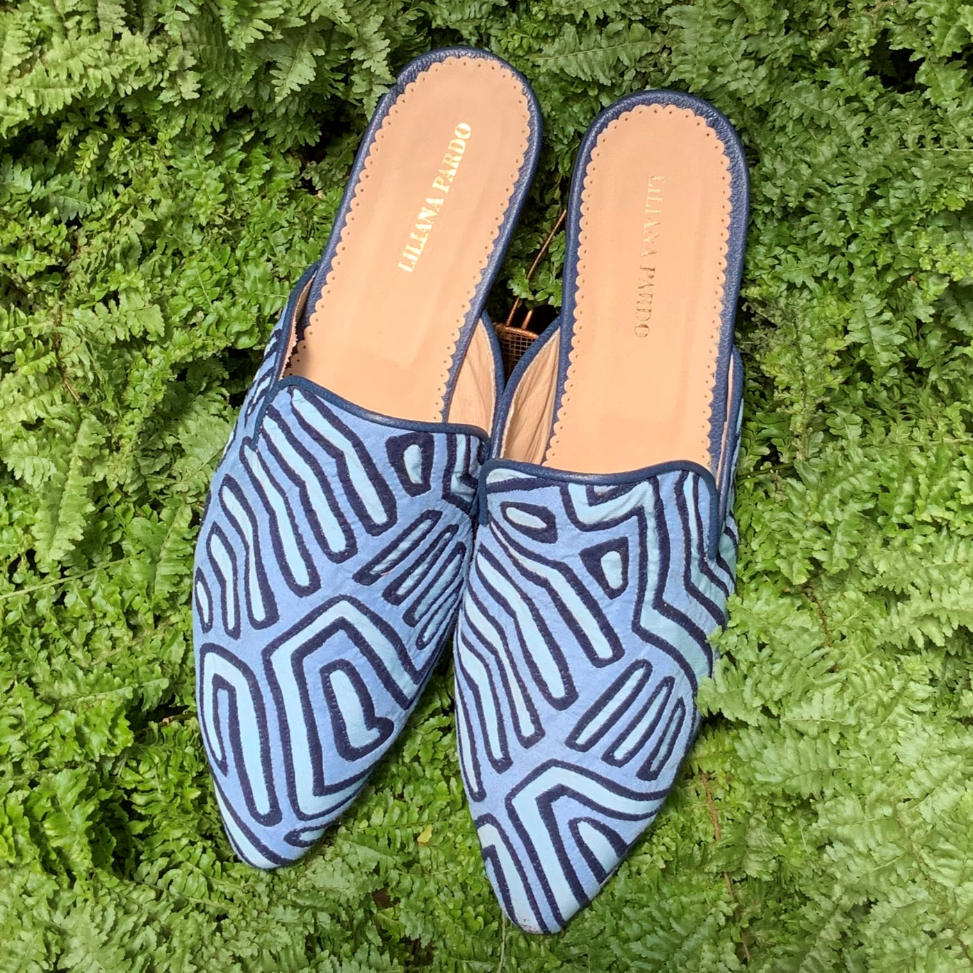 Mola Mules Blue Tones Size 39 Flat