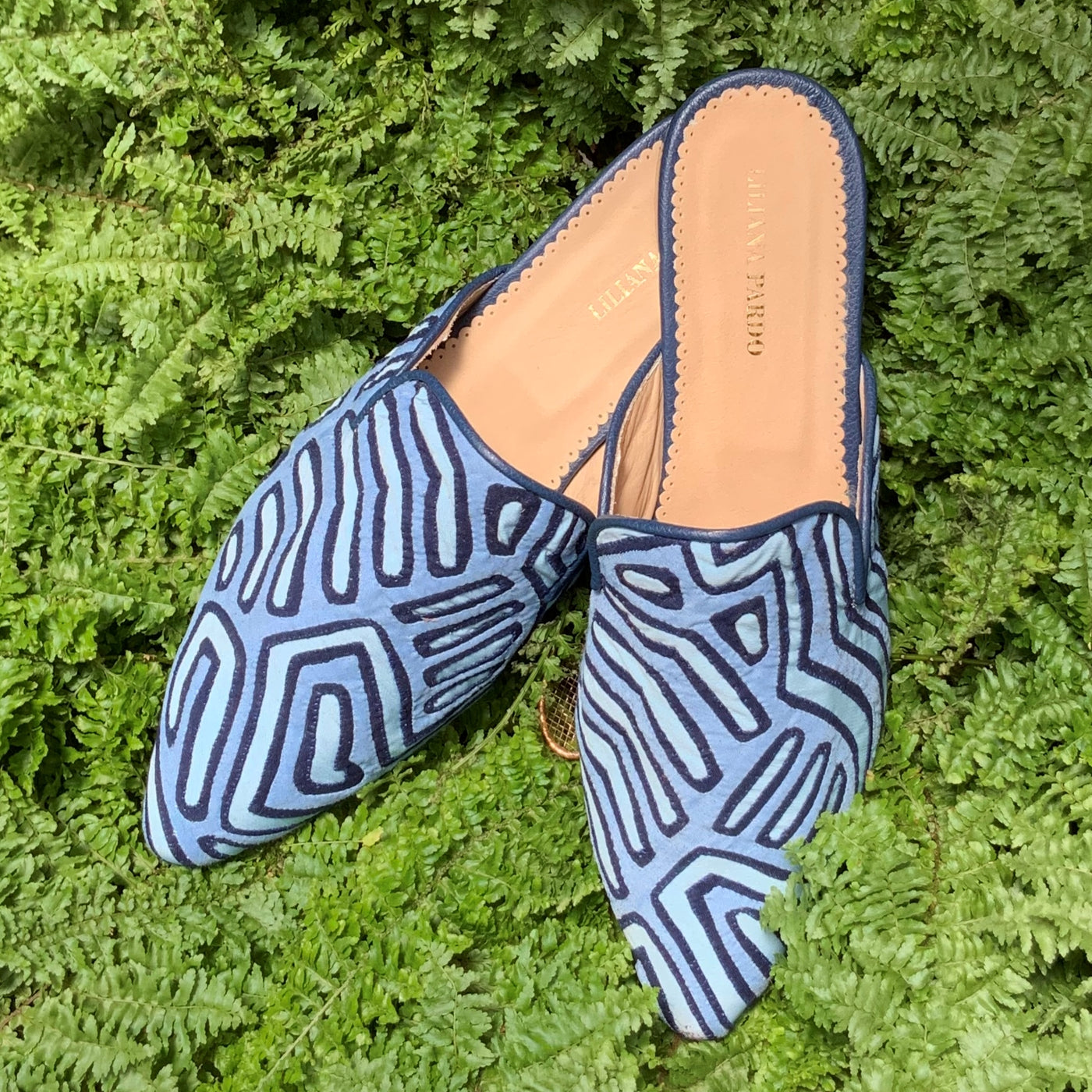 Mola Mules Blue Tones Size 39 Flat