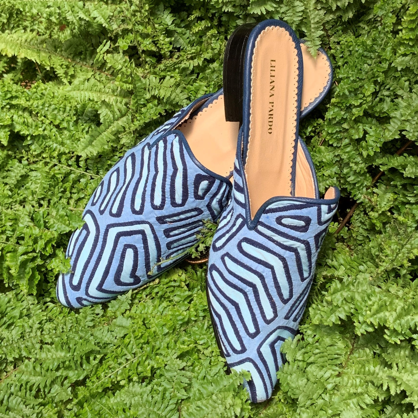 Mola Mules Blue Tones Size 39 Flat