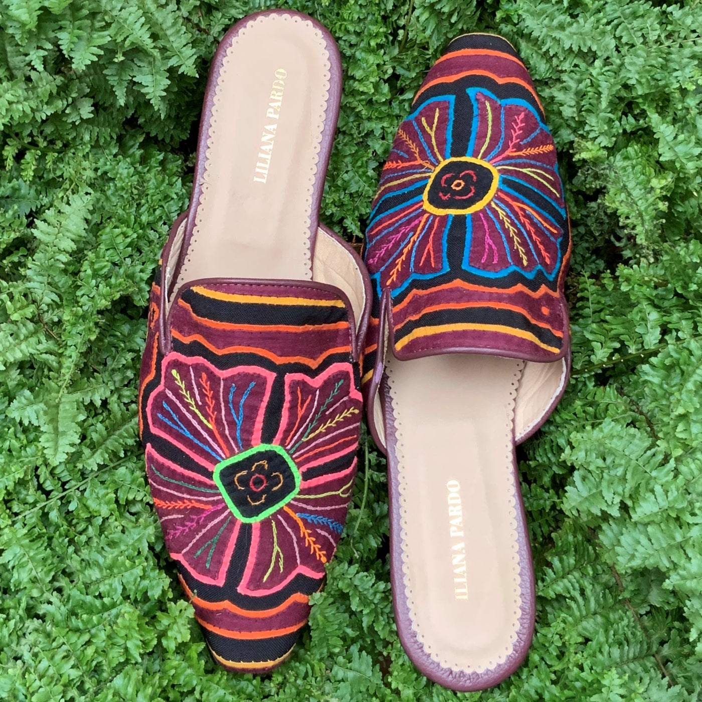 Mola Mules Flowers Size 39 Flat